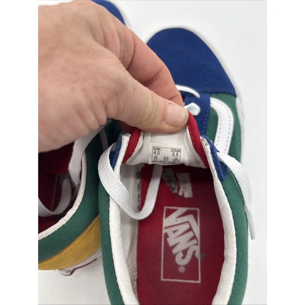 VANS Old Skool Yacht Club Vibrant blue, green, yellow Retro, Shoes Sneakers Sz 4